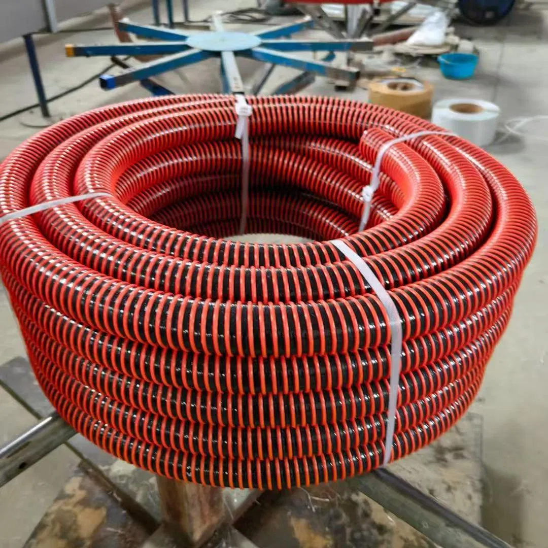 White Corrugated PVC Spiral Sewage Sand Sludge Trash Suction Tube Hose Pipe