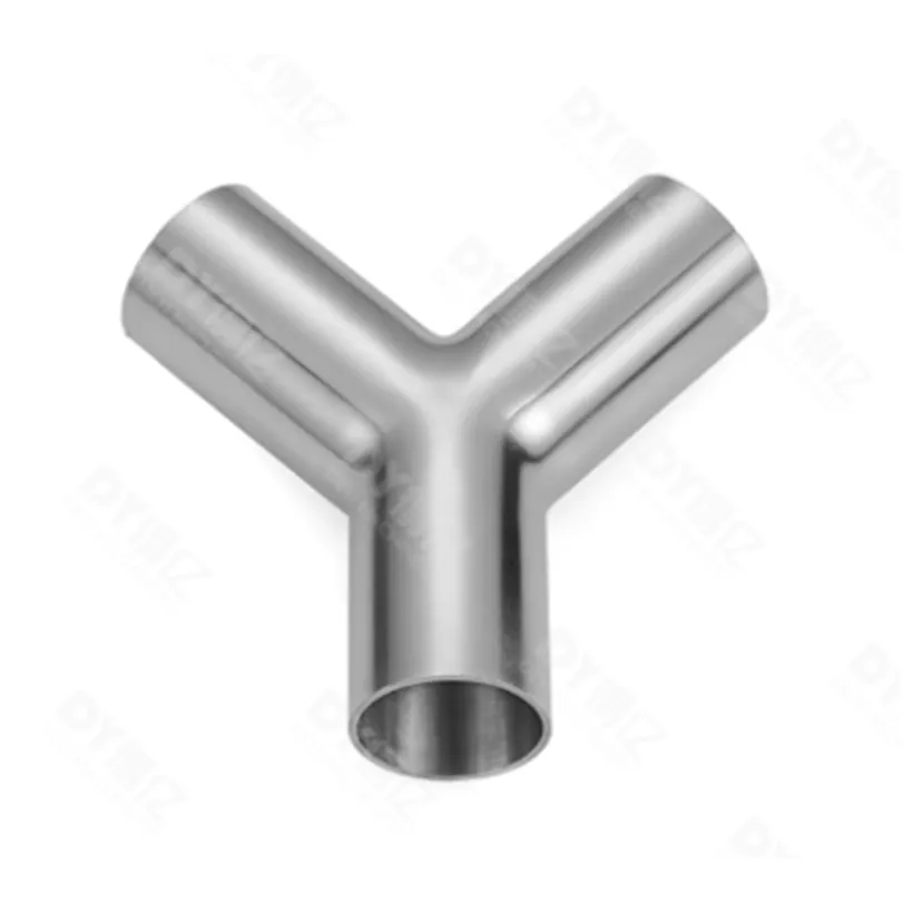 Sanitary Tri-Clamp Y Type Tee 3 Way Connector Tee Pipe Fittings