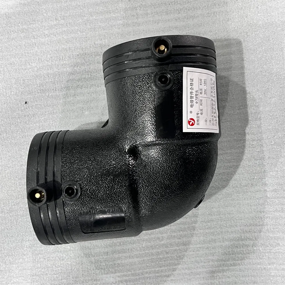 China Manufacturer's Large Size 160mm*90° HDPE Electrofusion Elbow Durable PE Water Pipe Fitting