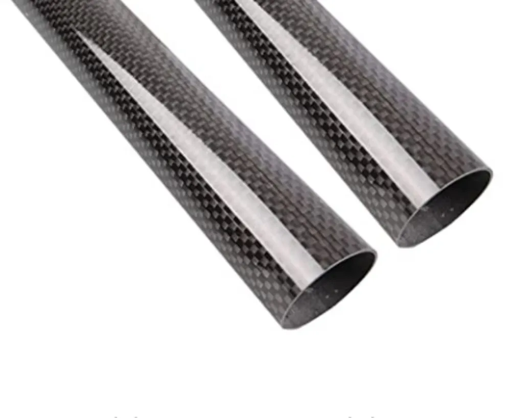 Factory Direct Sale 3K Large Diameter Round Twill Plain Full Carbon Fiber Tubes Cfrp Tubes