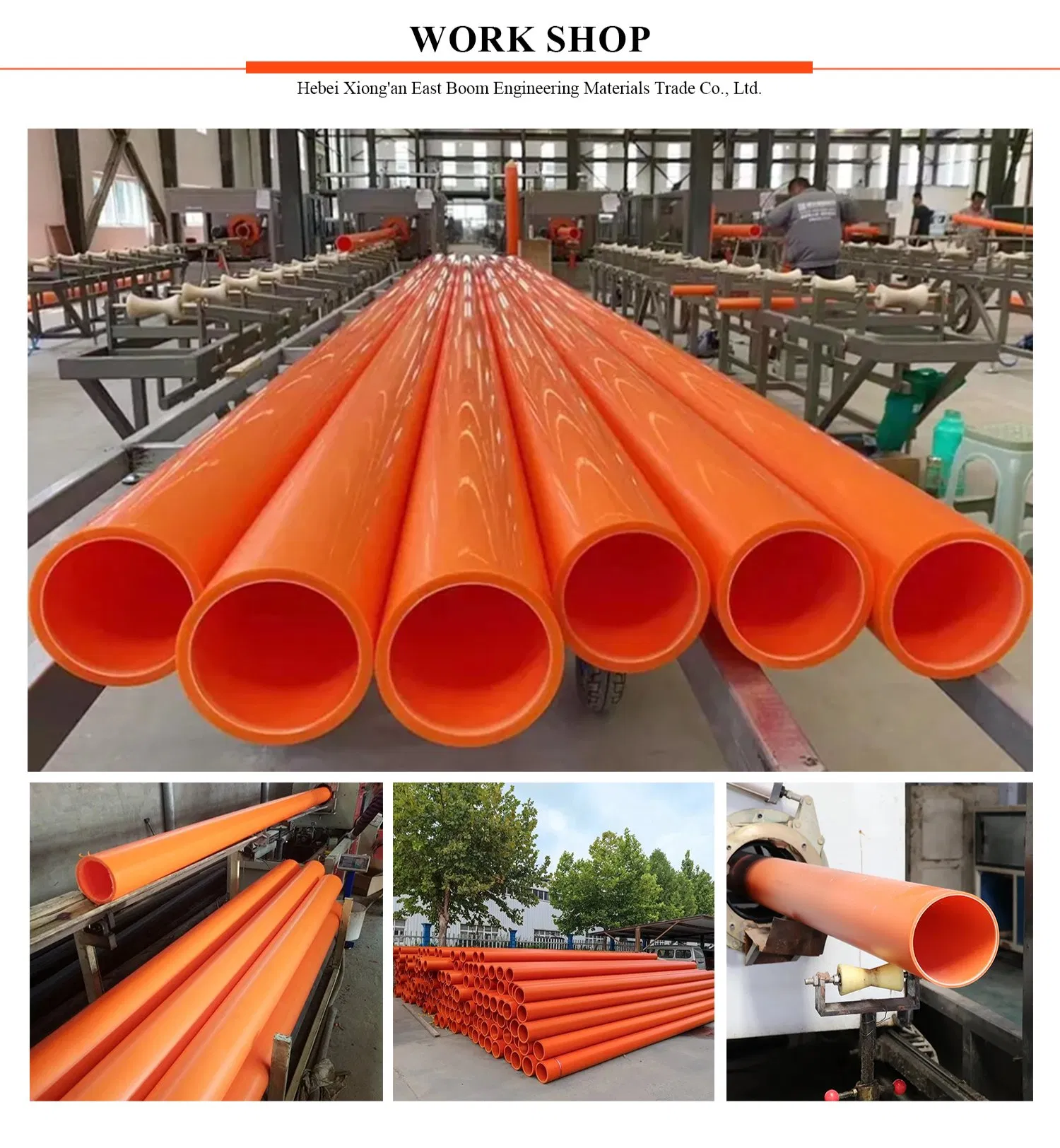 China Factory Plastic 3 Inch 6 Inch 100mm 150mm Electrical Conduit Pipe Mpp Electric Pipe