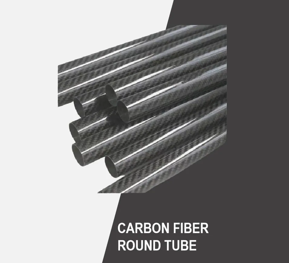 12K Customized Length and Thickness Carbon Fiber Round Tube