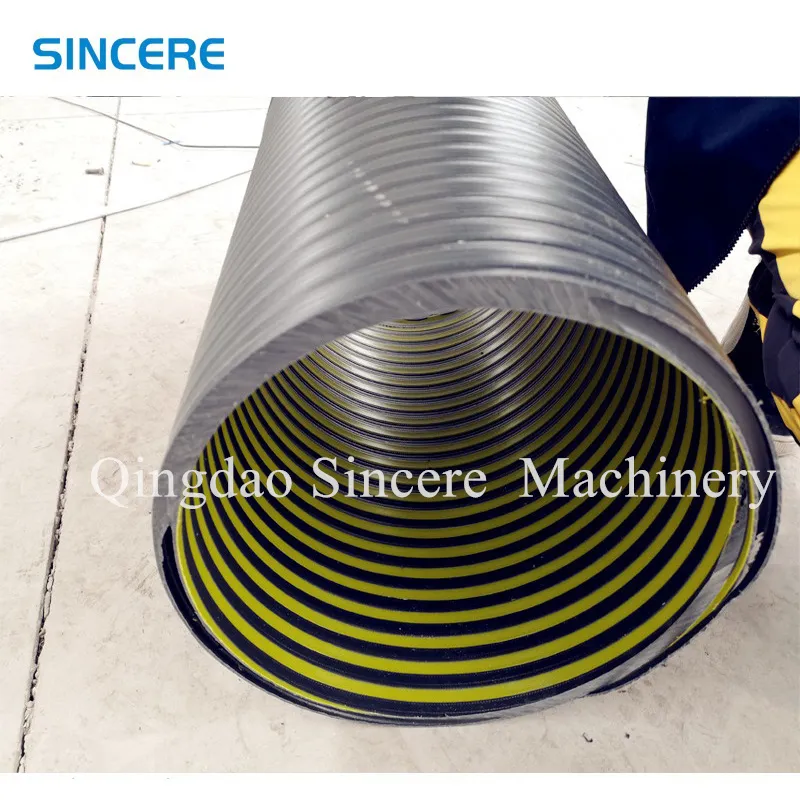 HDPE Hollow Wall Spiral Winding Structured Wall Pipe Extruding Machinery