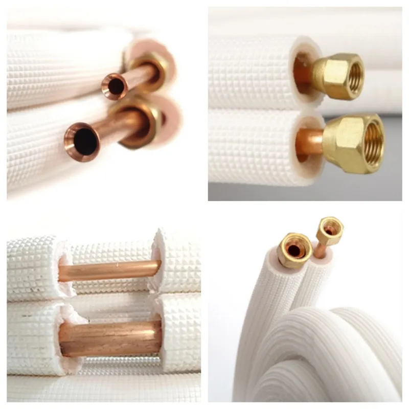 15m AC Copper Tube 1/4+3/8 Insulated Copper Pipe AC Copper Coil Air Conditioning Pipe