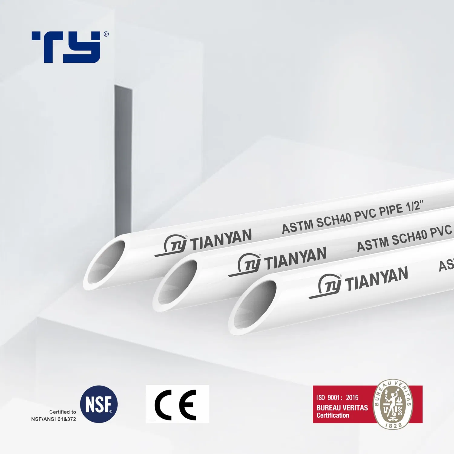 PVC Pipe Fitting CPVC (PVC PPR PPH) Plastic Water Supply Pipe Pn 0.6MPa