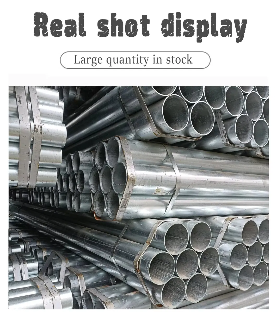 Hot-Dipped Galvanized Steel Pipe ASTM A53 Gr. B Sch40 6m Length for Oil Drill Pipelines Bending/Cutting/Welding