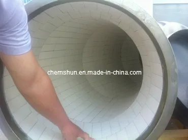 High Temperature Resistant Alumina Ceramic Tile Lining Pipe in Chemical Plant