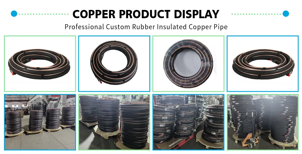 Pre-Insulated Copper Pipe Green Infrastructure Temperature Resistance Rubber Insulated Copper Pipe