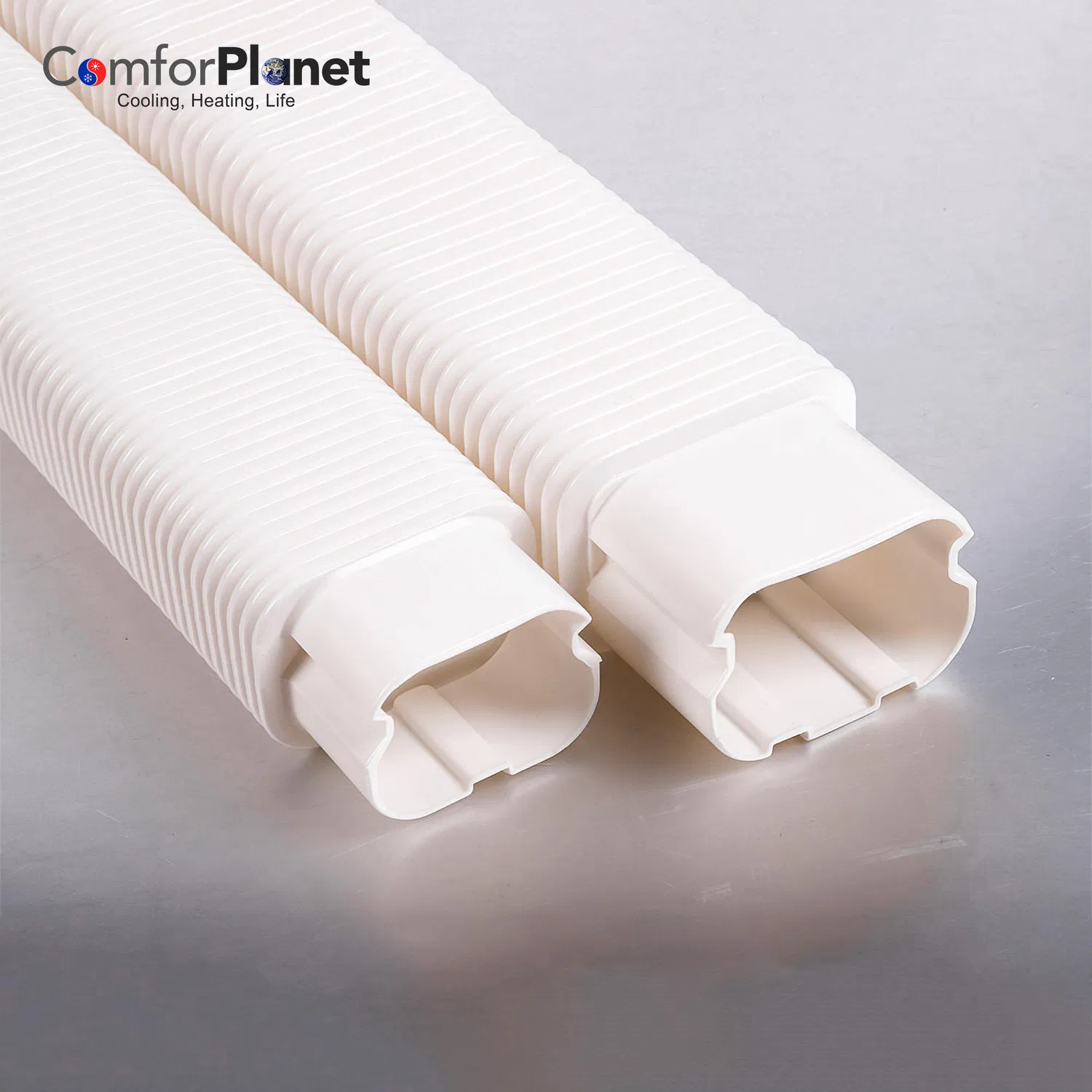 Decorative PVC Line Cover Pipe Fitting Kit for Mini Split Air Conditioners and Heat Pumps
