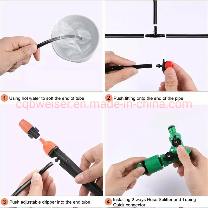 40m Micro Drip Irrigation Watering Adjustable Flow Dripper Atomizer System