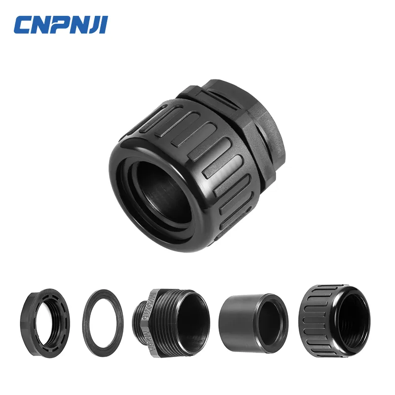 Flame Retardant Corrugated Pipe Waterproof Connector Plastic Threading Fixed PA66 Nylon Hose Connect