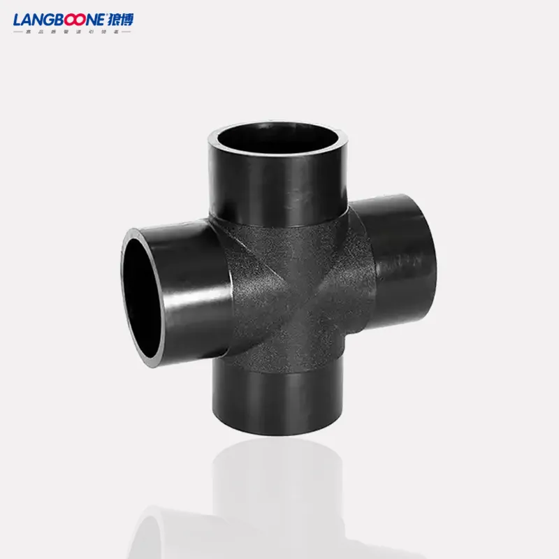 HDPE/PE Butt Fusion Equal Socket Cross Pn16 Reducing Cross Pipe Fitting