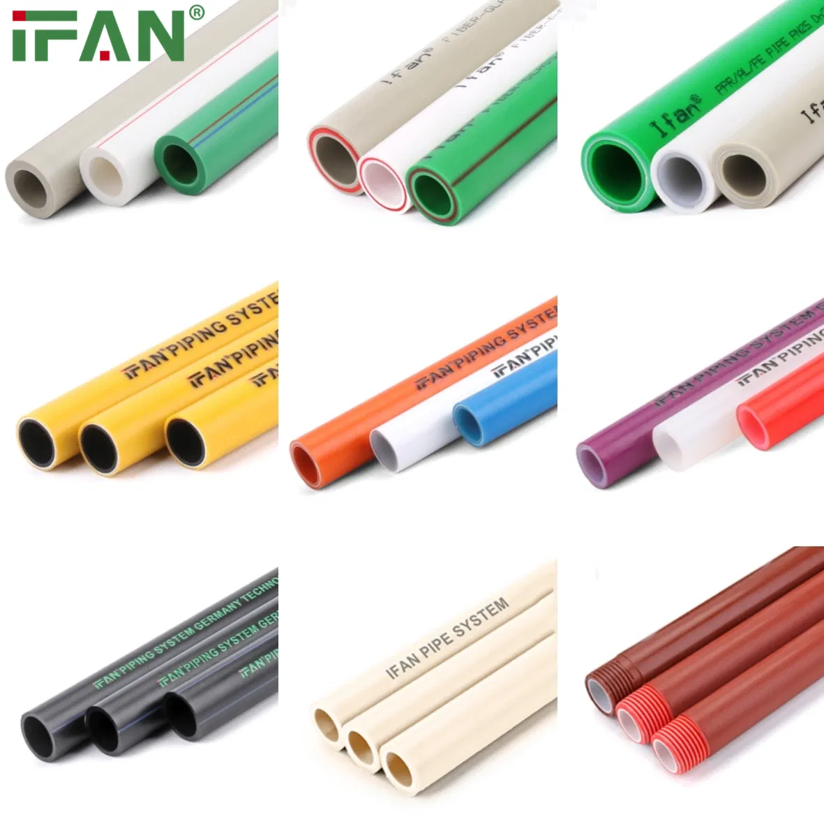 Ifan PVC CPVC UPVC HDPE Pph Plumbing Tube Hose Aluminum Al Plastic Corrugated Composite Floor Heatin