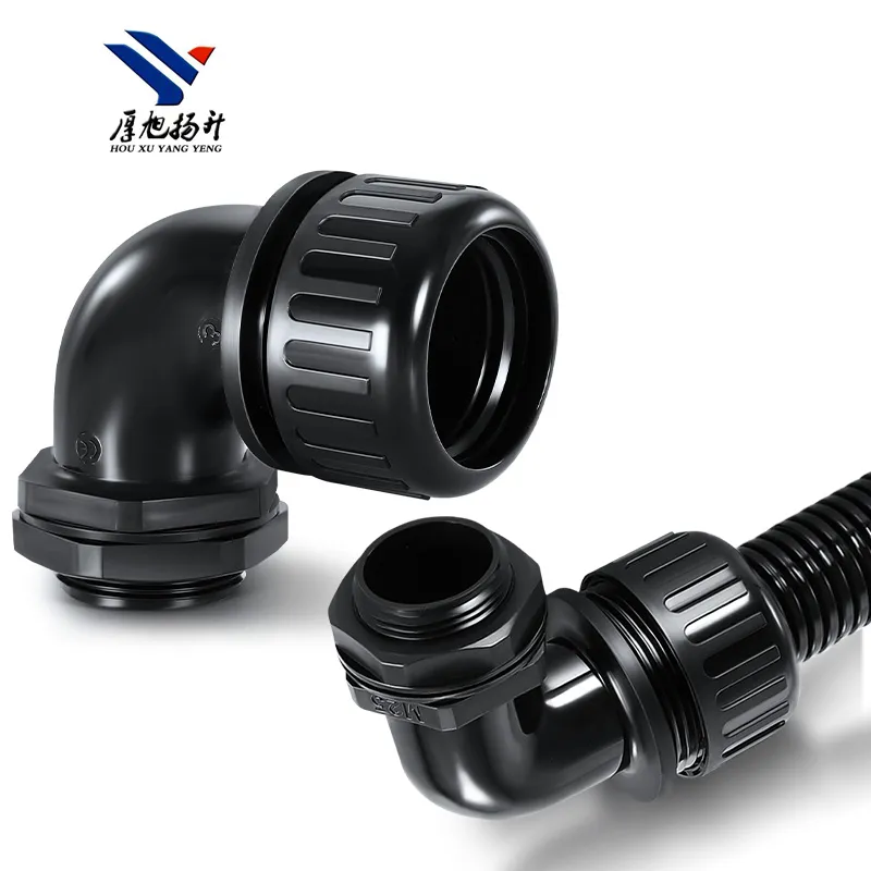 Wholesale Customized PA66 Pipe Waterproof Nylon Elbow Connector for Renewable Energy Systems