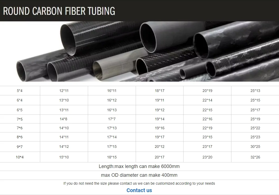 Carbon Fiber Round Tube Carbon Fiber Propeller Tube