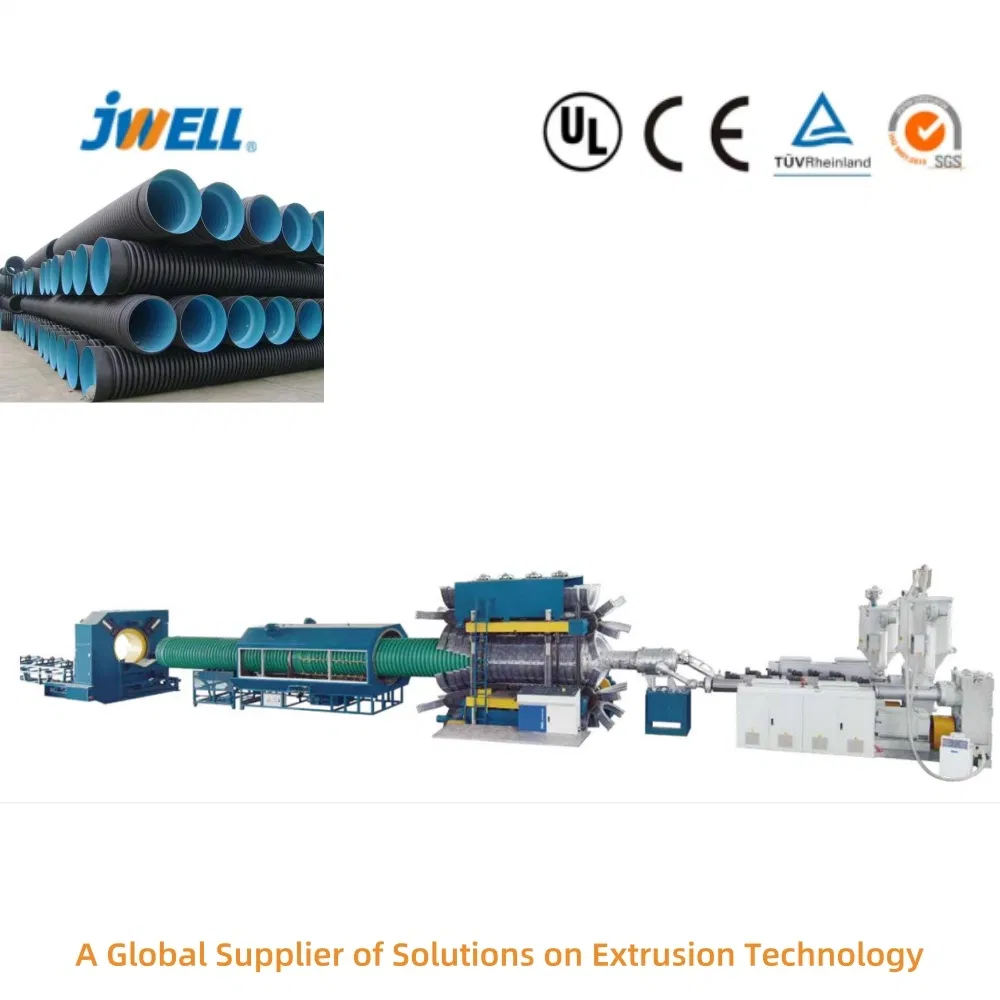 Jwell Plastic HDPE/PP/PVC/Double-Wall/2-Layer Corrugated Pipe Extrusion Production Machine Vertical Type for Water Drainage/Sewage/Irrigation