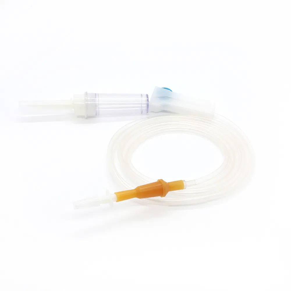 Disposable Medical PVC PP Transparent Tubing 1.5m for Adults IV Infusion Set with Air Inlet