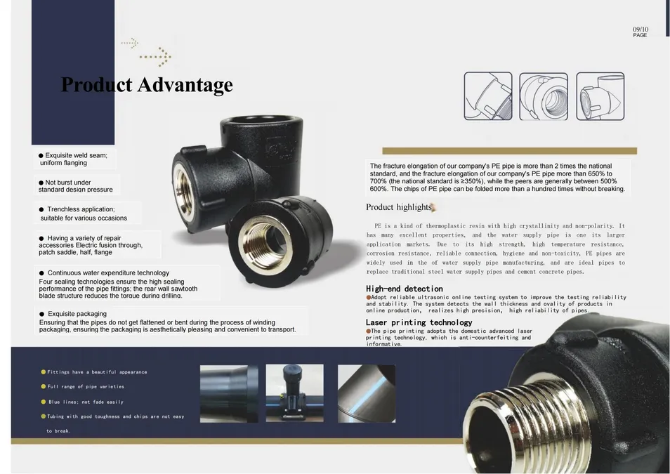 Zhongcai PE100 HDPE PVC UPVC PPR PP Water Pipe Fittings Plastic Drip Irrigation Polyethylene Irrigation Composite Manufacturers Municipal Water Supply