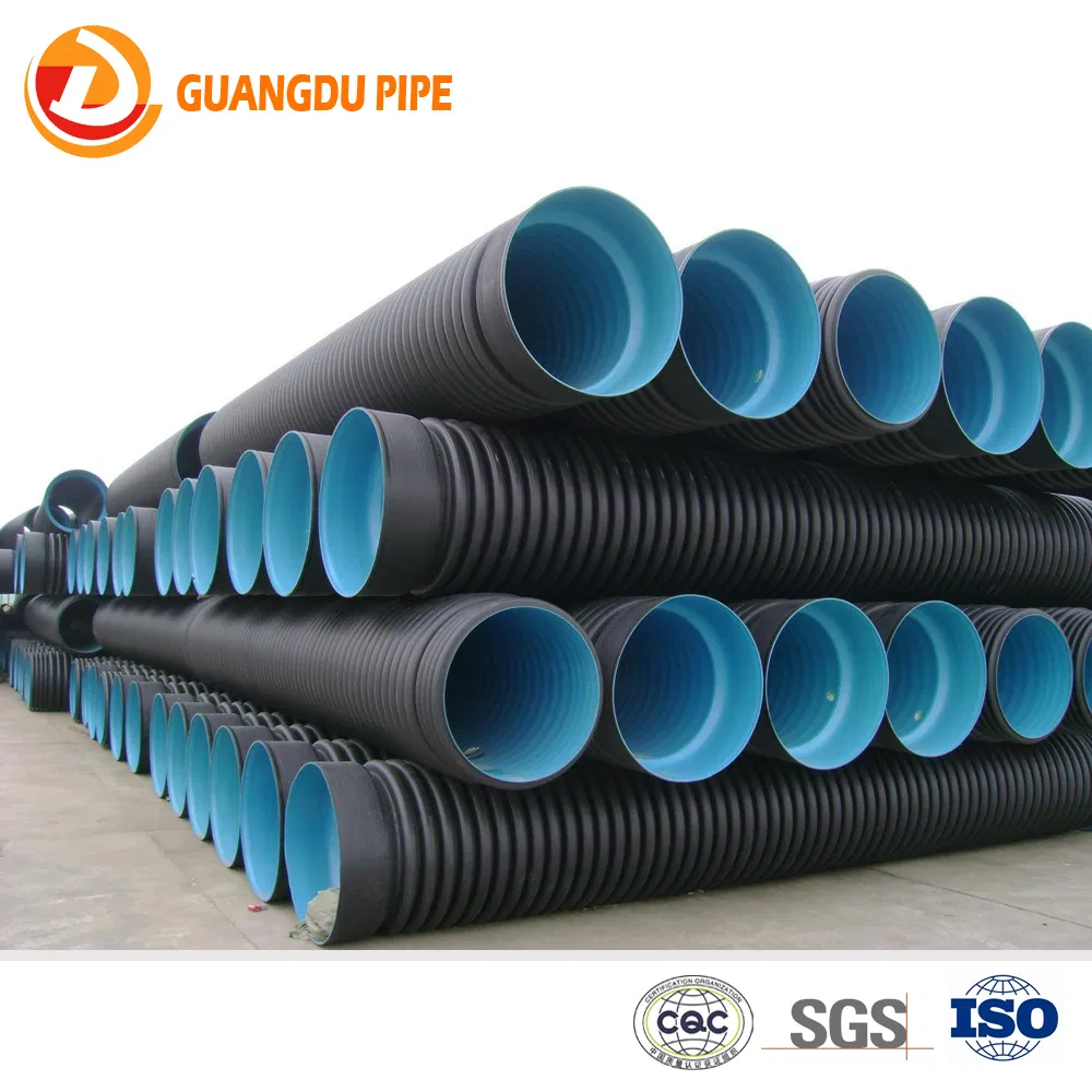 China Top Manufacturer Sn4/Sn8 Plastic Culvert Pipe HDPE Double Wall Corrugated (DWC) Sewage Spiral