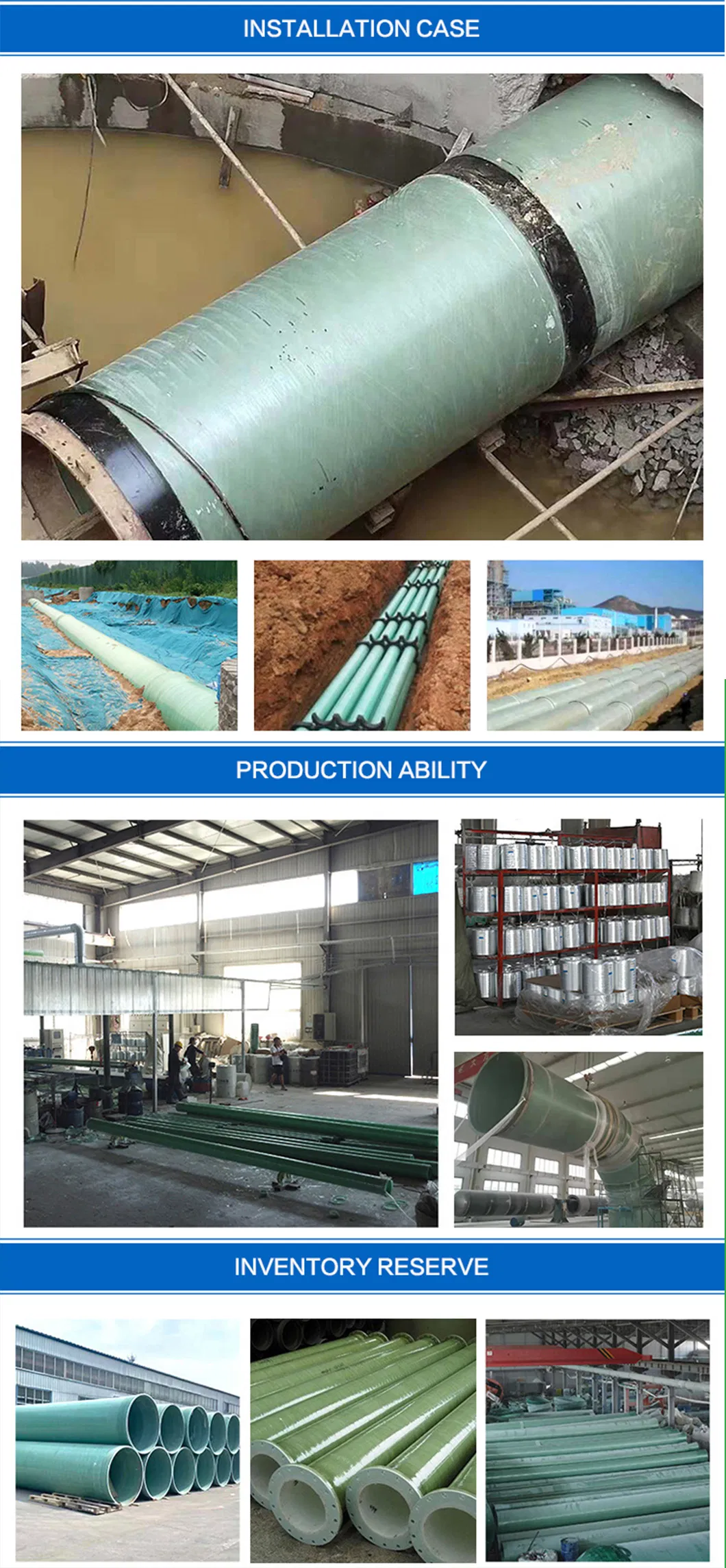 Underground Fiberglass FRP/GRP Cable Pipe for Power Transmission
