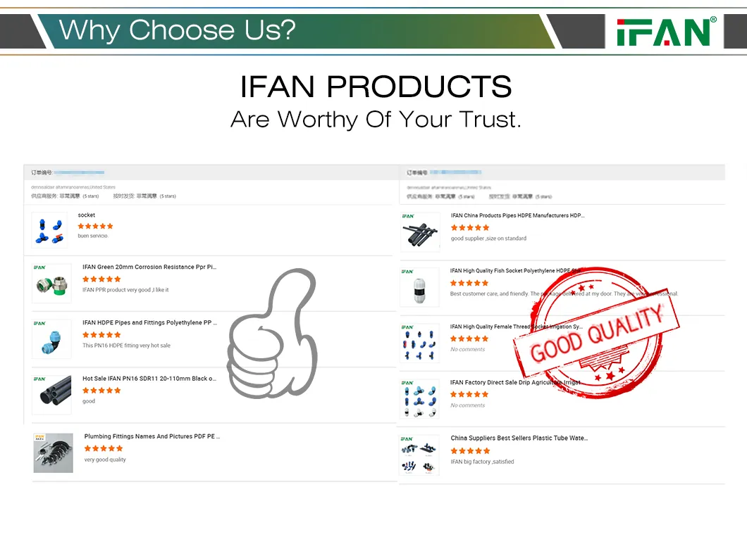 Ifan PP Pipe Fitting DIN 16836 PE Pipe Fitting