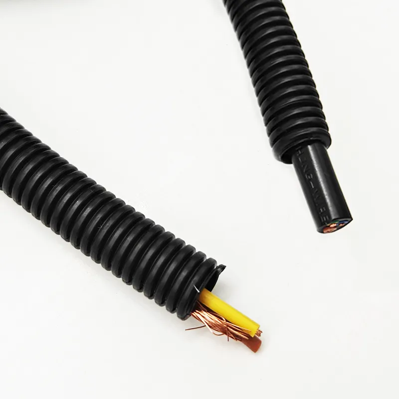 New Energy Equipment Harness Protection Flexible Black Gray Protective Corrugated Pipe
