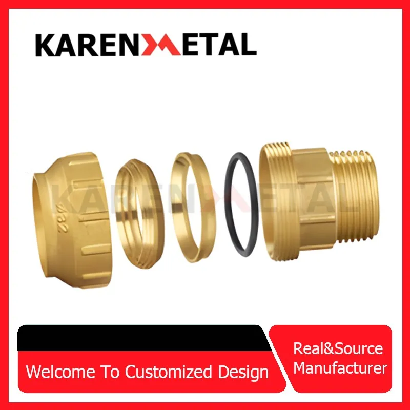 Chinese Manufacturer's Custom Brass Forged PE Gas Pipe Fittings Plated Surface Treatment OEM Fas