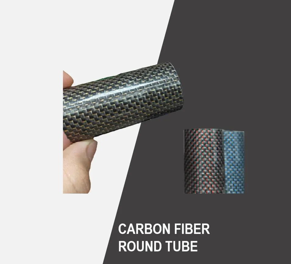 Colored Texture Carbon Fiber Round Tube with Customized Resin Formula