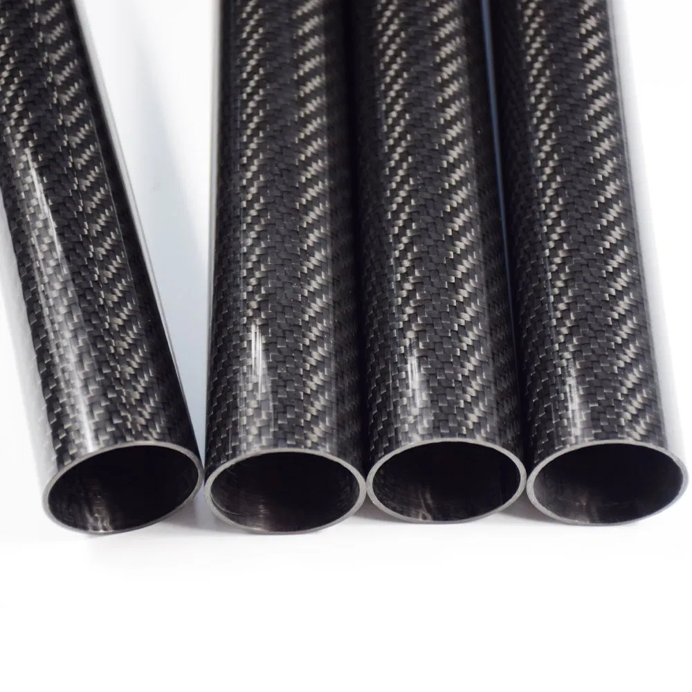 Custom Made Roll Wrapped Matte and Glossy Twill Plain Weave or Braided Carbon Fiber Tubes