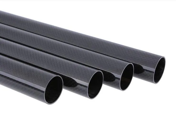 Custom Made Roll Wrapped Matte and Glossy Twill Plain Weave or Braided Carbon Fiber Tubes