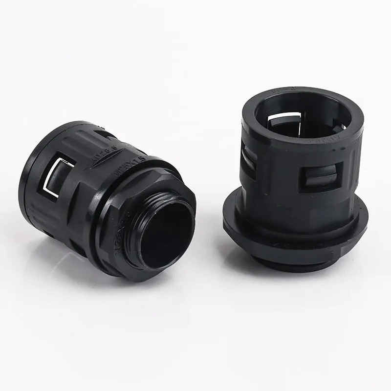 Heavy-Duty Waterproof Nylon Pipe Connectors in Black and Grey