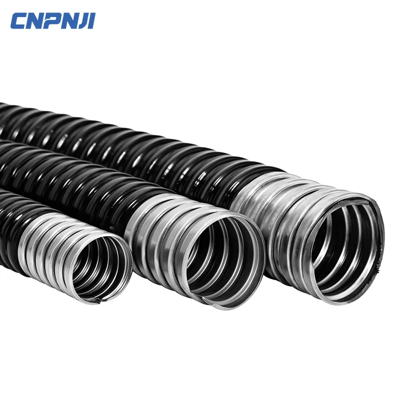 PVC Cover Double Locked Liquid Tight Electrical SS304 Flexible Corrugated Metallic Conduit Tubing Pi