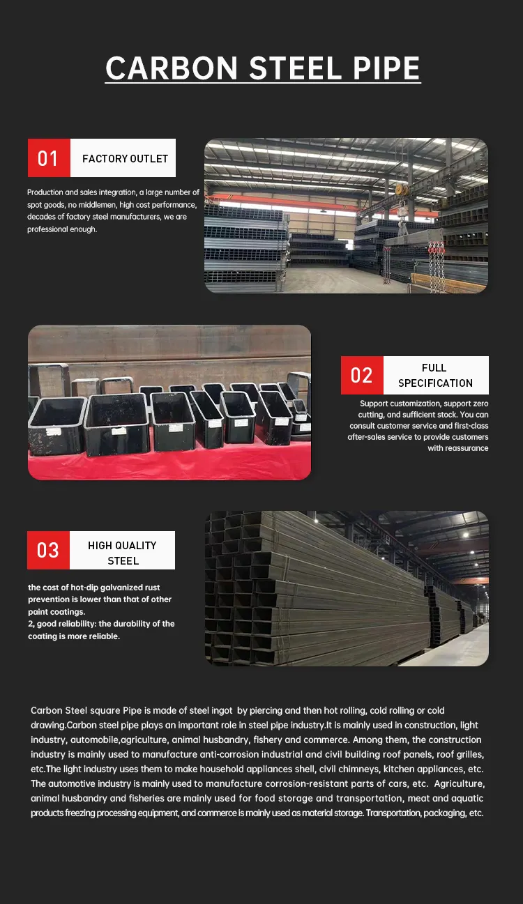 Carbon Steel Pipe Hot Cold Rolled ANSI A36 &amp; A53 Standard for Industrial Equipment Welding Service Included