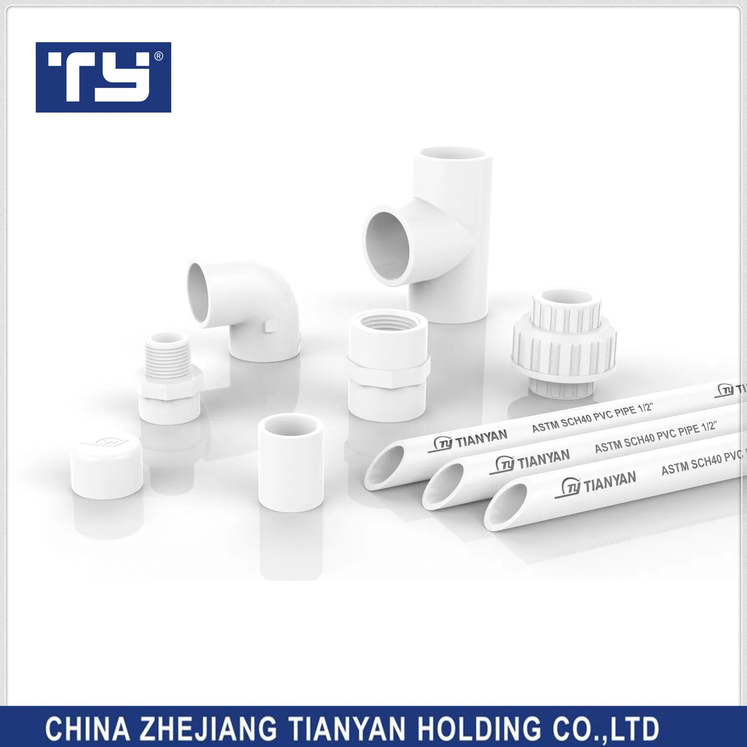 Ty Brands All Size of ASTM Sch40 Sch80 Standard PVC/Plastic Water Supply Pipe Tube