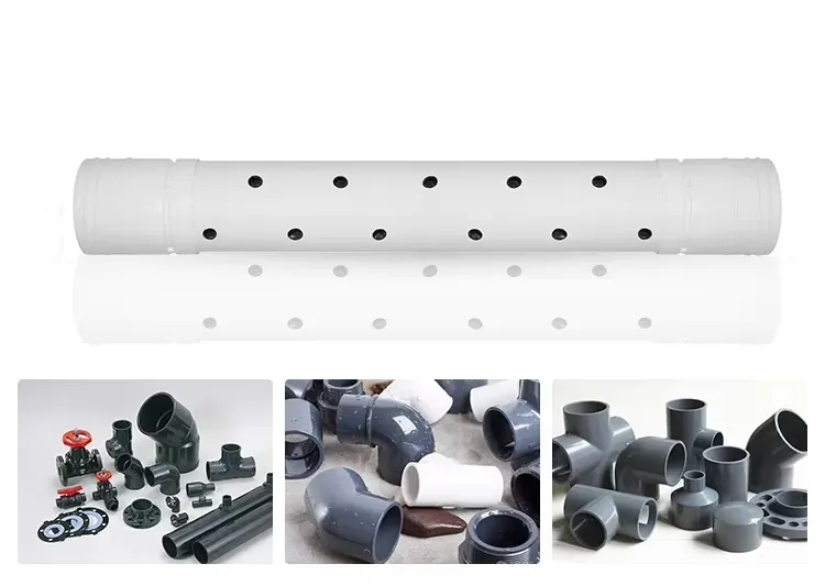Customized Complete Size PVC Pipe Submersible Pump Porous Plastic Pipe Hole PVC Pipe