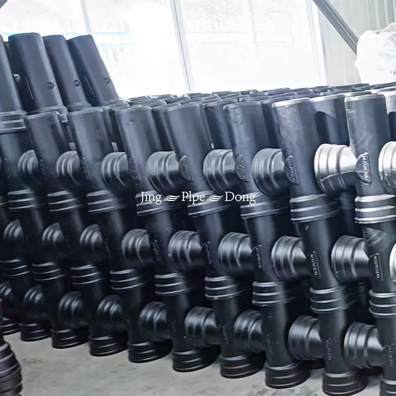 ISO2531 En545 En598 DN80-DN3000 Zinc/Bitumen/Epoxy Flanged Duckfoot 150X90 Ductile Iron Pipe Fit