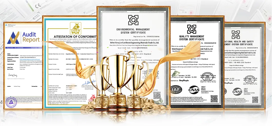 HDPE Black Plastic Drainage Pipes DN400mm Sn8 PE Double Wall Corrugated Pipe and Sewage Pipeline