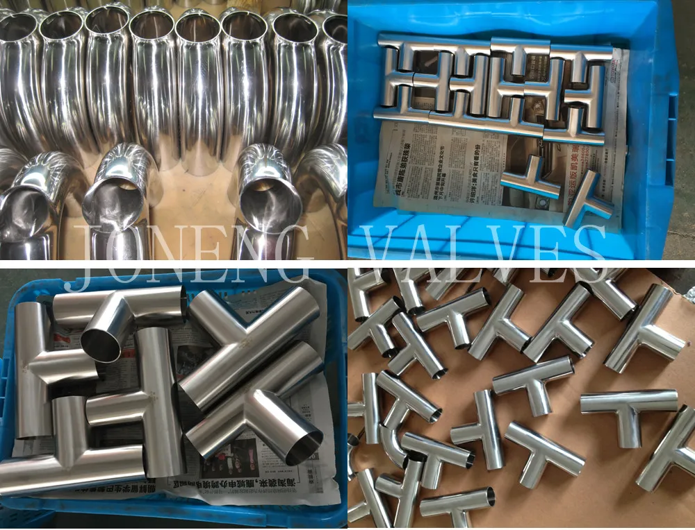 Stainless Steel Food Grade Welded Equal Long Tee Polishing Pipe Fittings