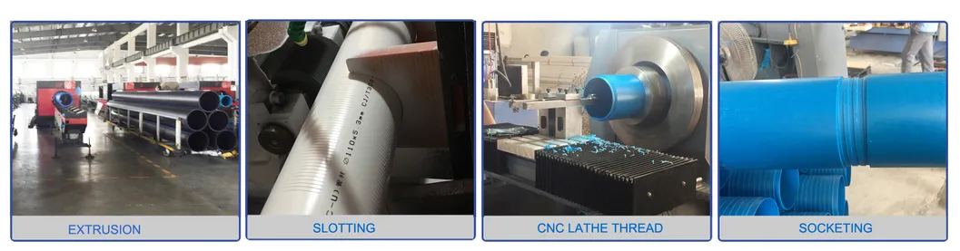 Anticorrosion UV Stabalized Flush Thread End PVC Water Well Casing Borehole Pipe