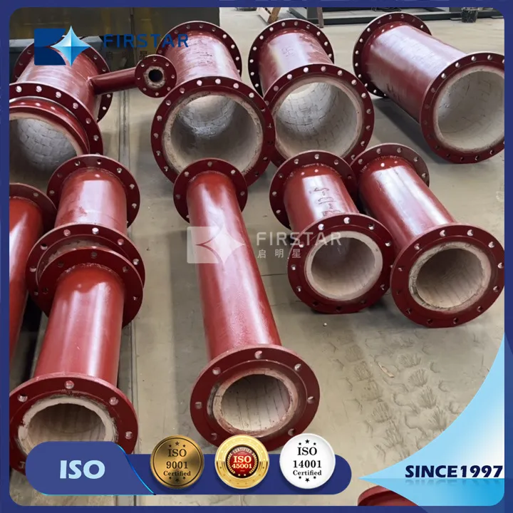92% and 95% Alumina Ceramic Tube Lined Spools and Bends and Pipes