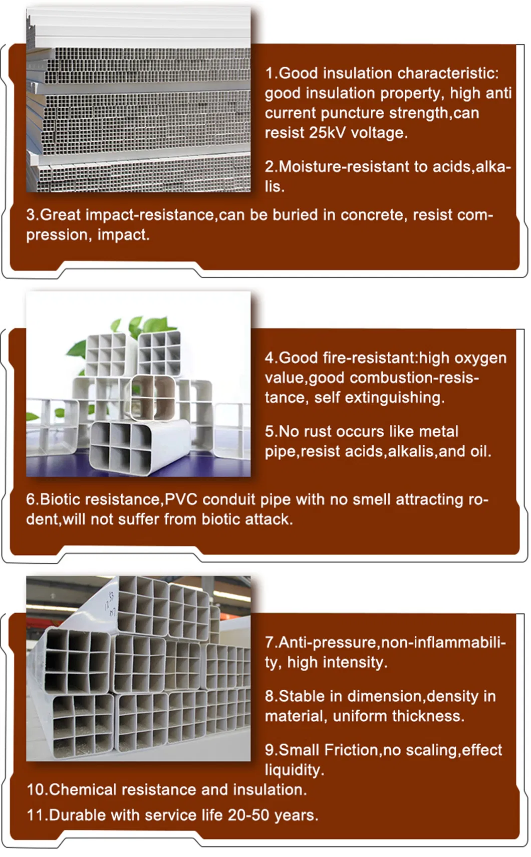 Durable PVC Grating Pipe with Square Holes for Industrial Use