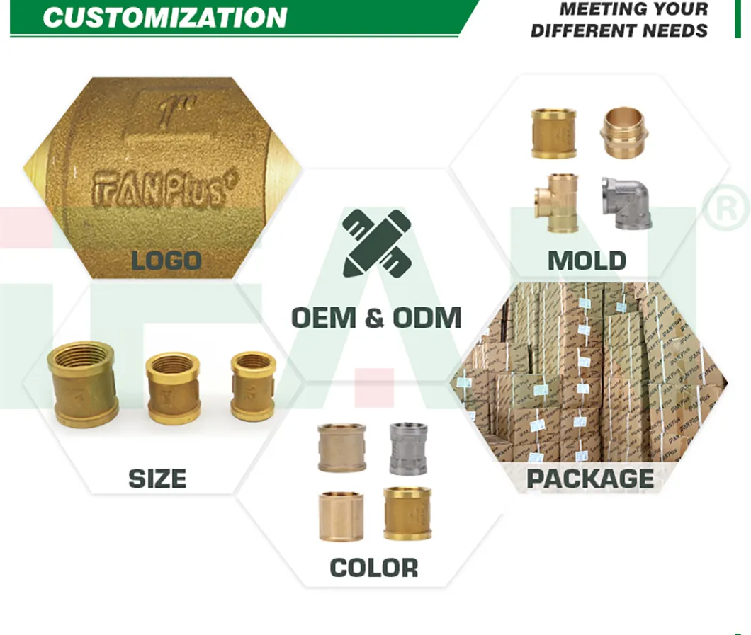 Ifan High Quality Brass Plumbing Fittings Cw617n Brass Fittings Nipple Coupling Brass Pipe Fitting