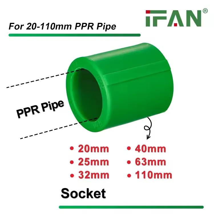 Ifan ASTM F2389 Full Variety Fitting PPR High Pressure 20-110mm PPR Water Pipe Fittings Dark Green H