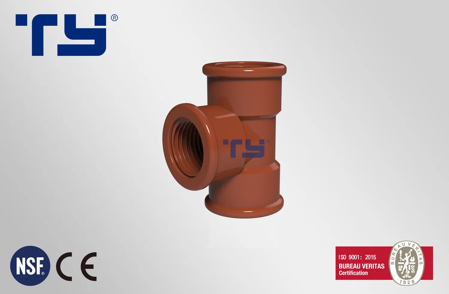 Plumbing Supply Red Pn16 Thread Pph Plastic Pipe