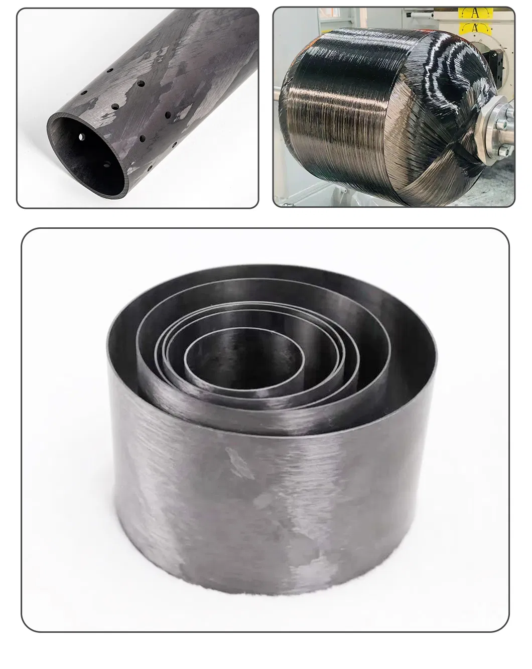 OEM Customized Carbon Fiber Tubes with High Standard and High Precision Winding Process