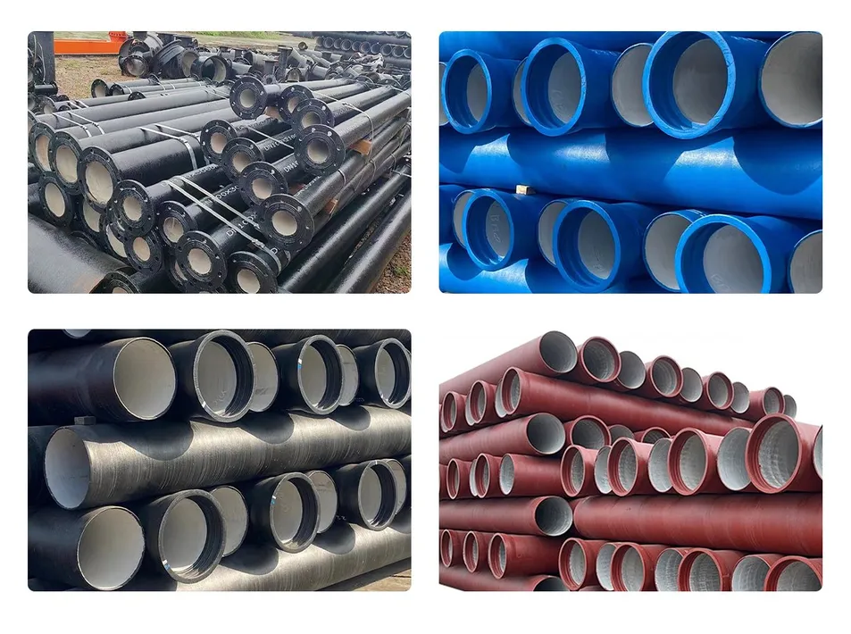 DN100 DN125 DN150 DN300 K7 K8 K9 C40 ISO2531 Ductile Iron Cast Pipe BS En 545 Ductile Iron Pipe Class K9 Pipeline Round 1 Ton