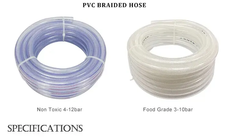 Food Grade 2 Inch PVC Braided Gas Hose Pipe Manufacturing in China for Garden Water Air Fuel