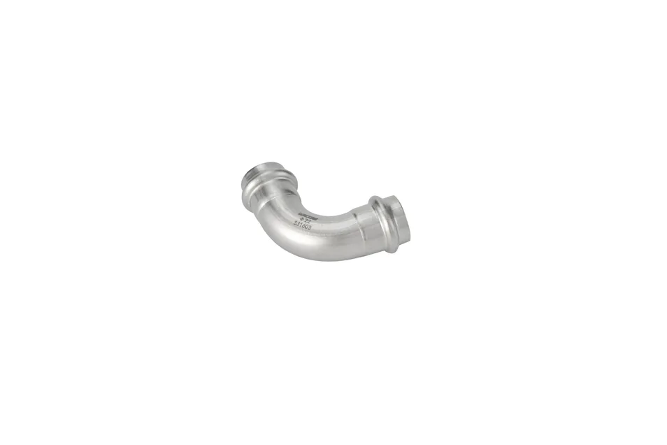 304 316L Inox Stainless Steel V Profile Press Fittings with 90° Equal Elbow Bend 90° Bend 45° Equal Elbow Reducing Elbow Water Heating and Pipe Fitting Tube