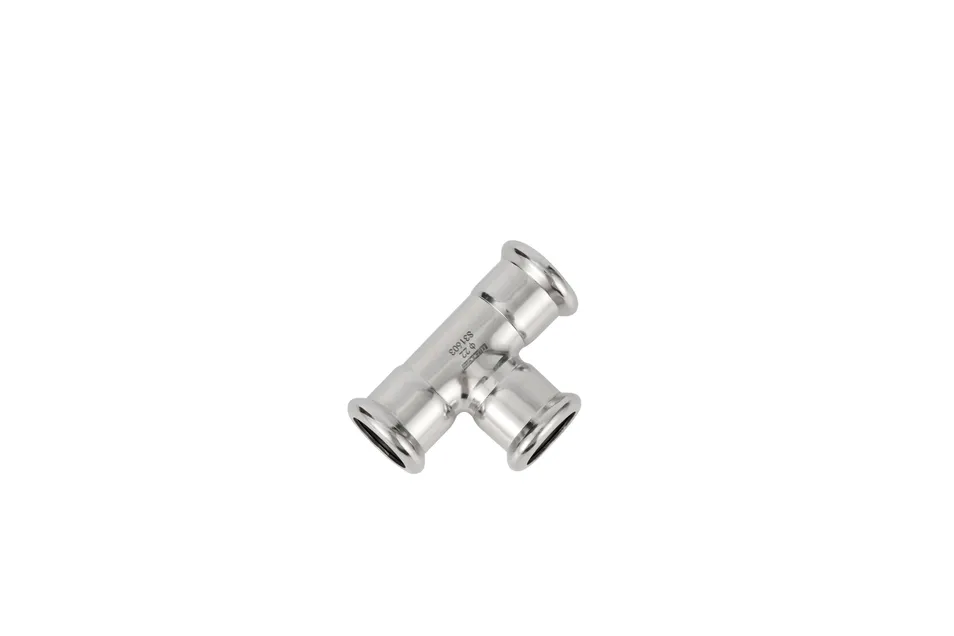 High Quality Stainless Steel Press Plumbing Pipe Fitting Adaptor Union with Equal Tee Reducing Tee Adaptor for Drinking Water and Heating Gas AISI 304 316L
