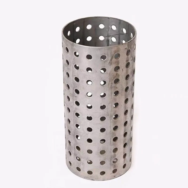 Filter Tube Stainless Steel Spiral Welded Porous Metal Mesh Screens Tube Sink Leaking Air Strainer 304 Perforated Filter Pipe